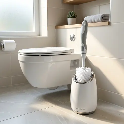 Self-Cleaning Toilet Bowl Brush & Holder | Modern Bathroom Accessory