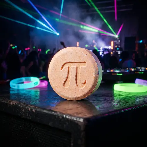 Pi Symbol MDMA Pill for EDM Raves | Glow & Bass