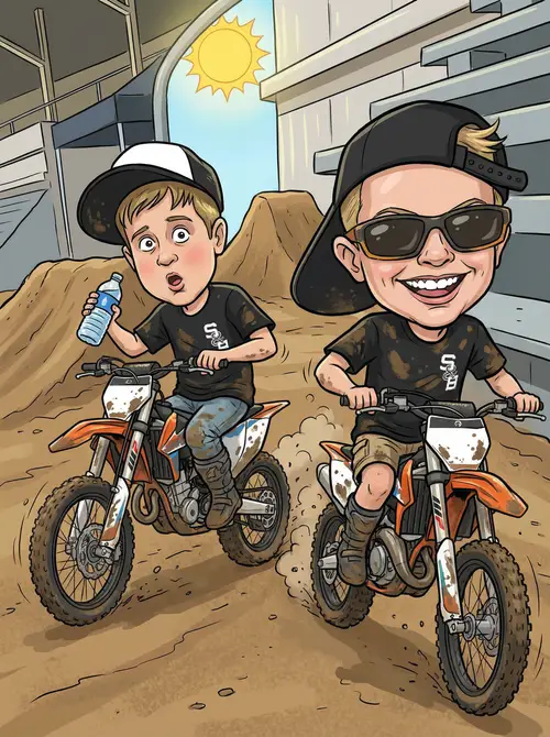 Caricatures on Motocross Bikes | Unique Art