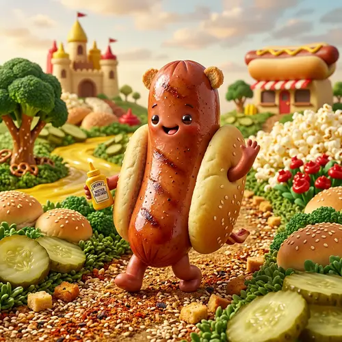 Hot Dog Creature - Fun and Unconventional Food-Inspired Being
