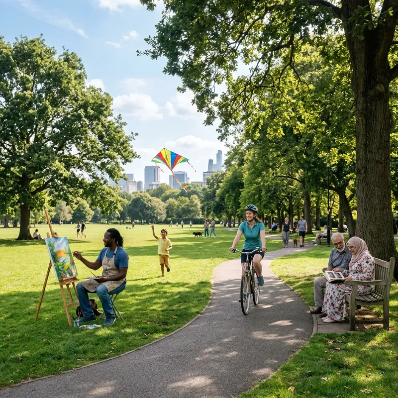 Wednesday Tranquil Urban Park Scene