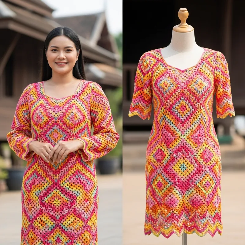 Stylish Crochet Thai Dress