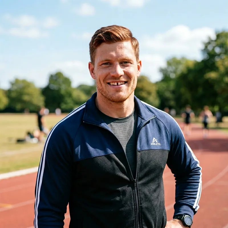 Muscular Man with Short Strawberry Blond Hair | Distinctive Features