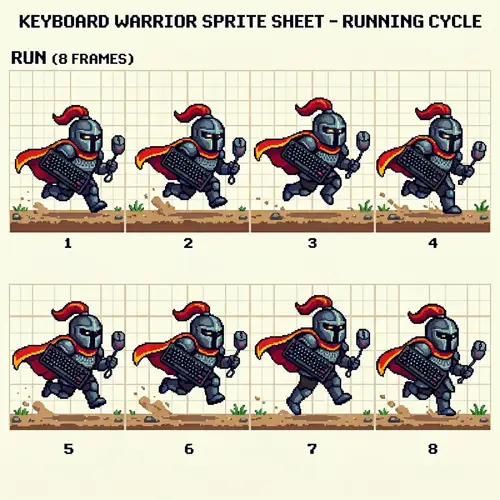 Keyboard Warrior Sprite Sheet Animation
