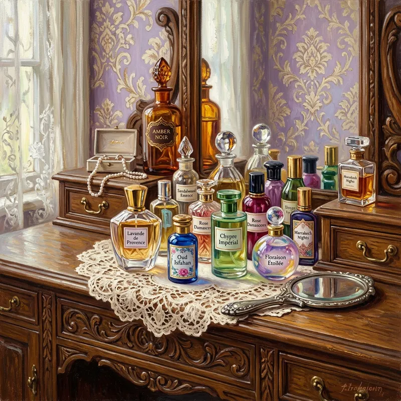 Perfume Eclecticism: Antique Vanity Bottles Painting Perfume Eclecticism: Antique Vanity Bottles Painting