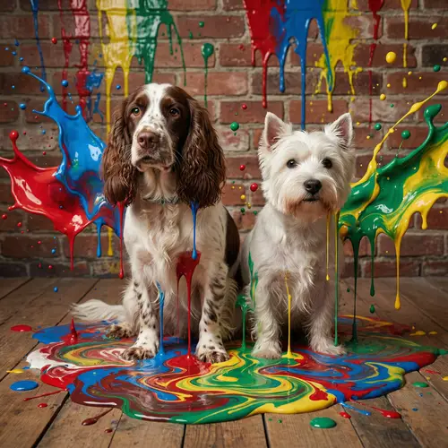 Vibrant Cocker Spaniel & Terrier Art Transformation