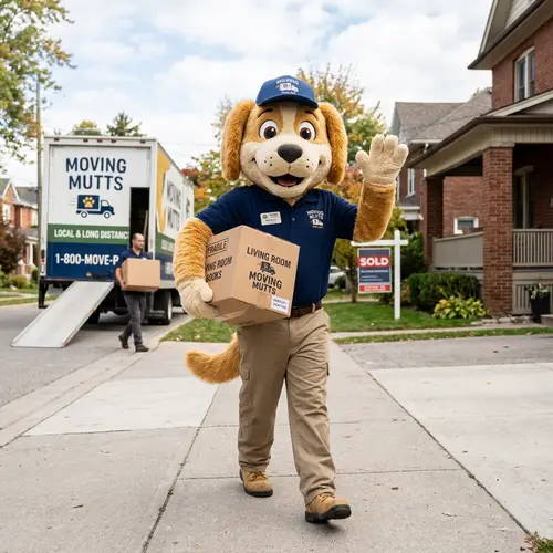 Friendly Moving Mascot Dog Helper