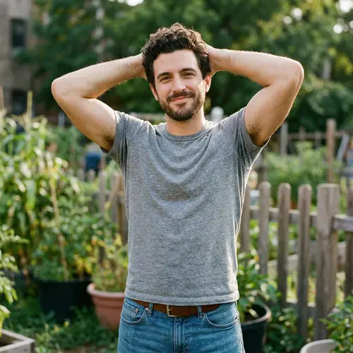 Natural Armpit Hair on Confident Male Figure