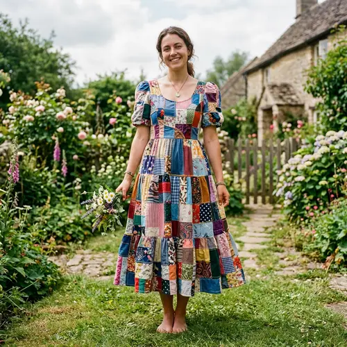 Stunning Patchwork Dress from Fabric Scraps