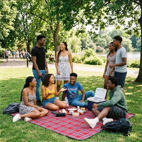Fun Times with Black Teen Friends in the Park