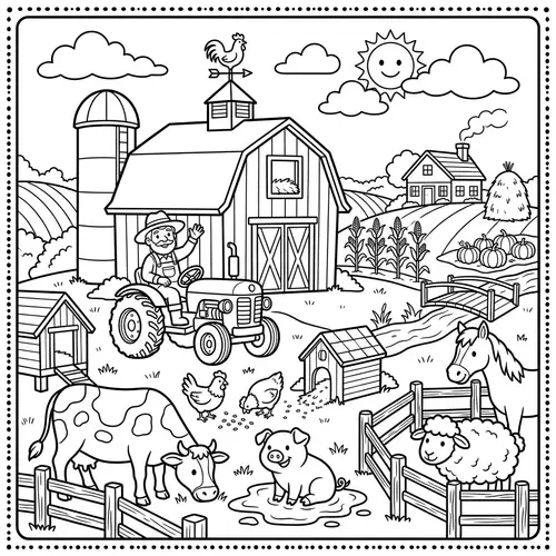 Farm Coloring Book for Kids