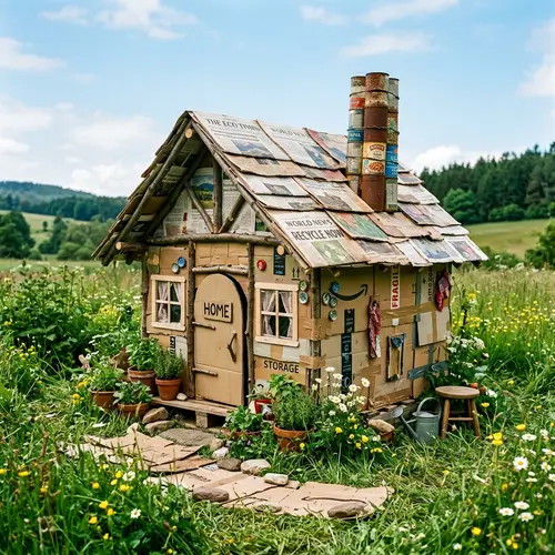 Quirky $10 House - Creative Recycled Material Home Design
