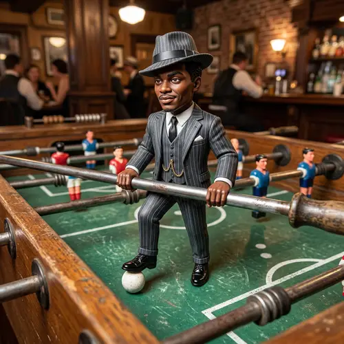 Gangster Style Foosball Player Character Design