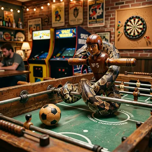 Unique Snake-Foosball Player Hybrid