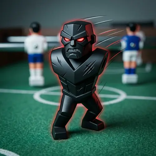 Sleek Black Animated Foosball Player Design