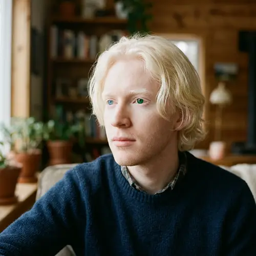 Man with Heterochromia and Albinism | Unique Eye Colors