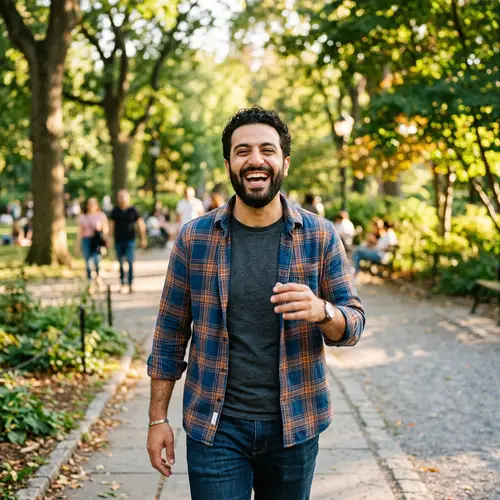 Authentic Joy: Middle-Eastern Man Radiating Happiness