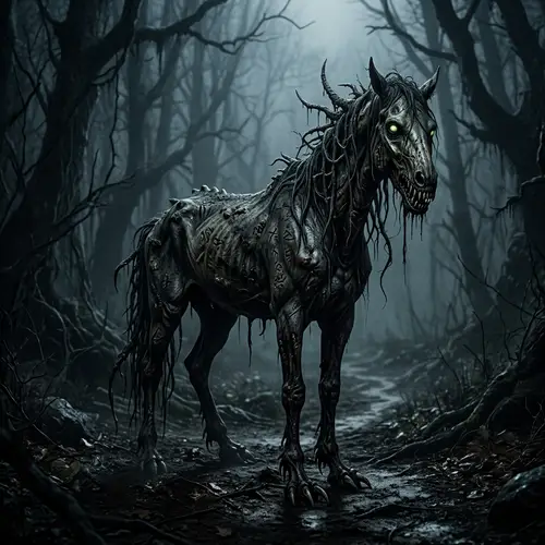 Eerie Horse-Like Creature | Spooky Horse Image