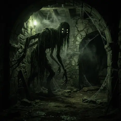 Mysterious Creature in Dimly Lit Setting