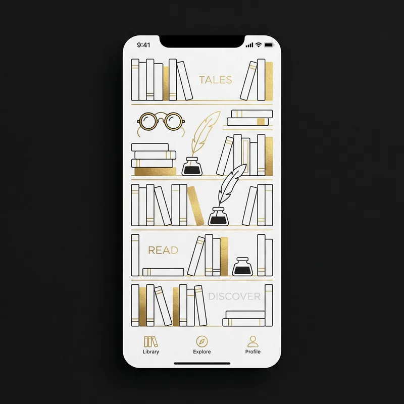 Elegant Black and Gold Wallpaper for Story Reading App