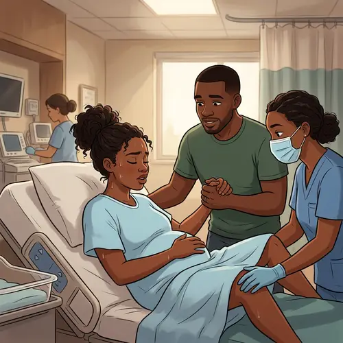 Animated Birth of a Black Pregnant Woman