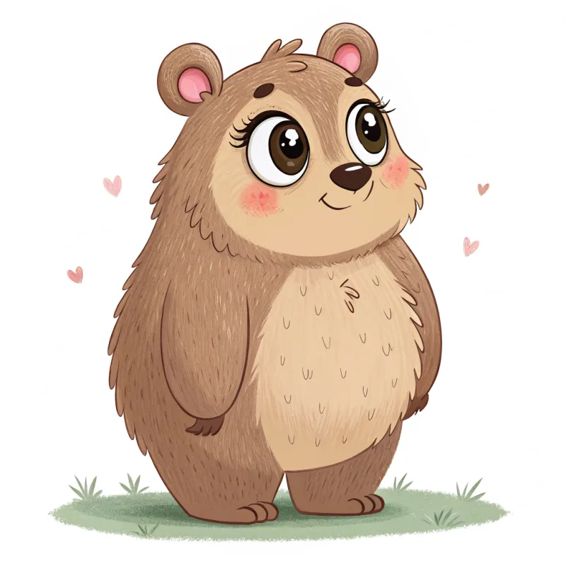 Cute Femboy Bear with Big Eyes and Thighs