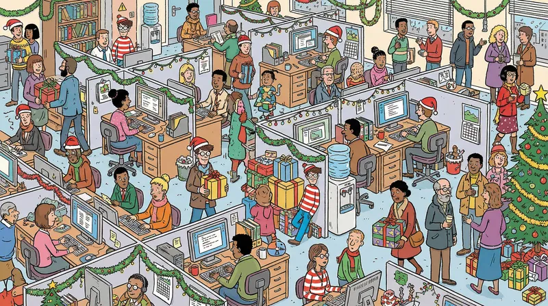 Find the Hidden Character in Our Holiday Office Scene