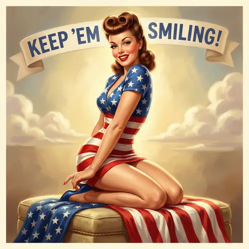 Glamorous 1940s Cheesecake Art - Pin-Up Style