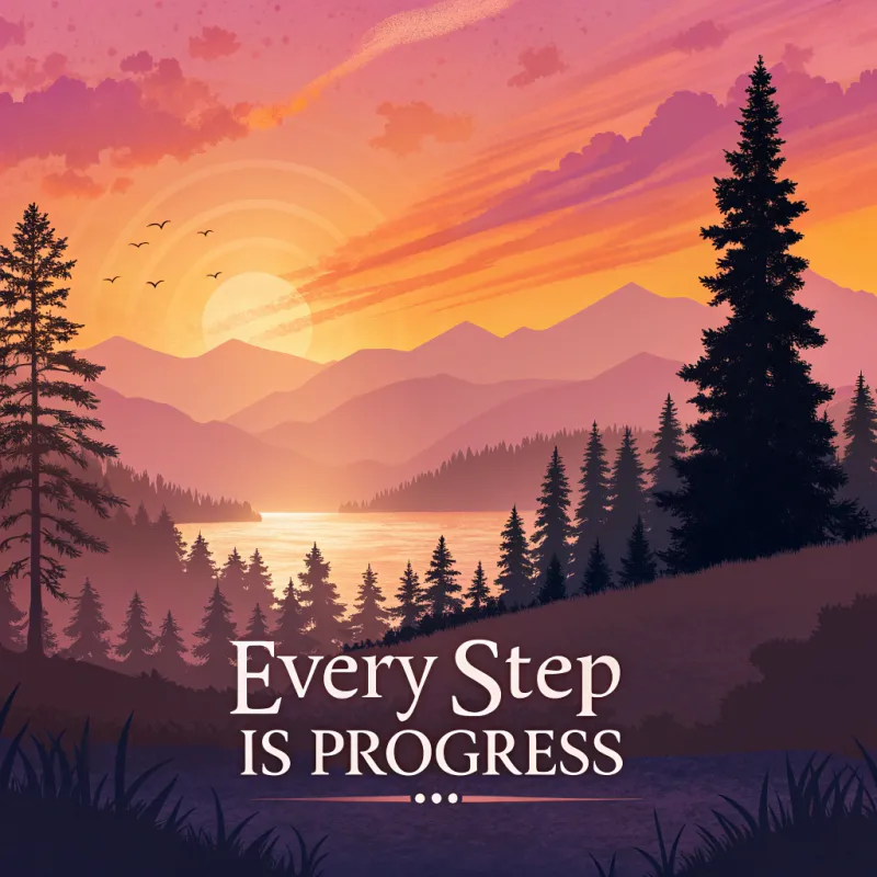 Sunset Gradient Design with Inspirational Quote