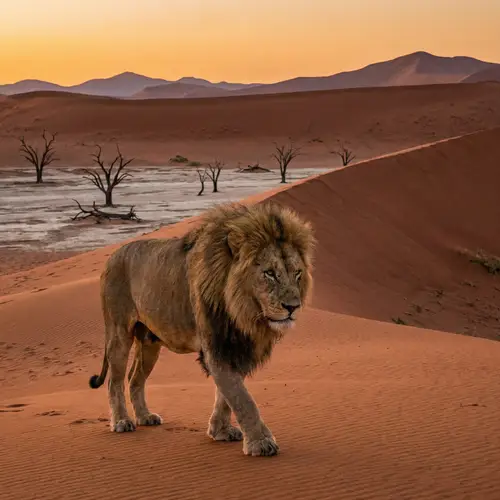 Lion in the Desert: Majestic Wildlife