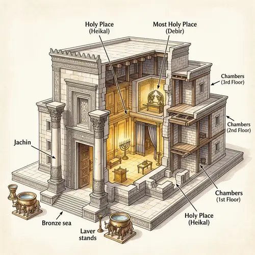 Detailed and Realistic Illustration of a Medieval Temple