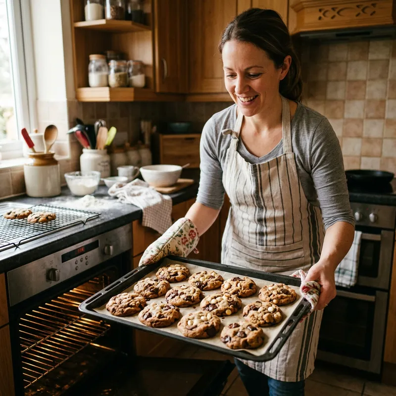 Freshly Baked White & Dark Chocolate Cookies