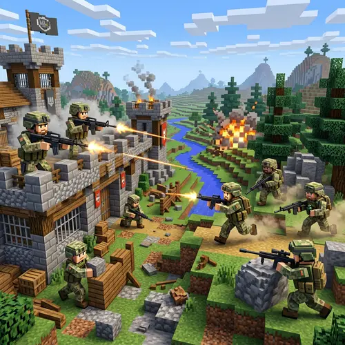 Minecraft x Call of Duty Fusion - Pixelated Warfare Extravaganza