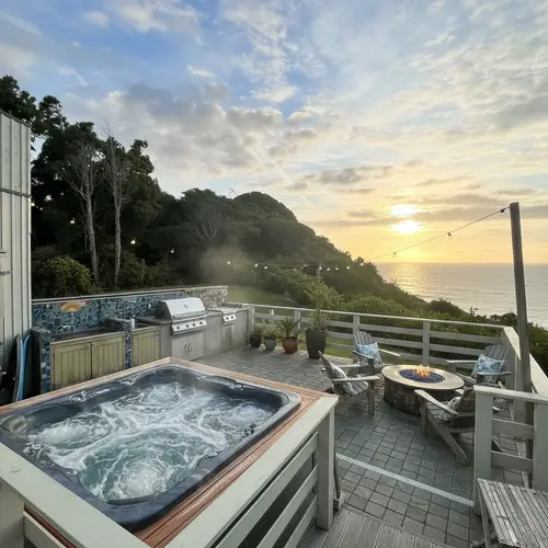 Stunning Oceanview Outdoor Space with Jacuzzi & BBQ