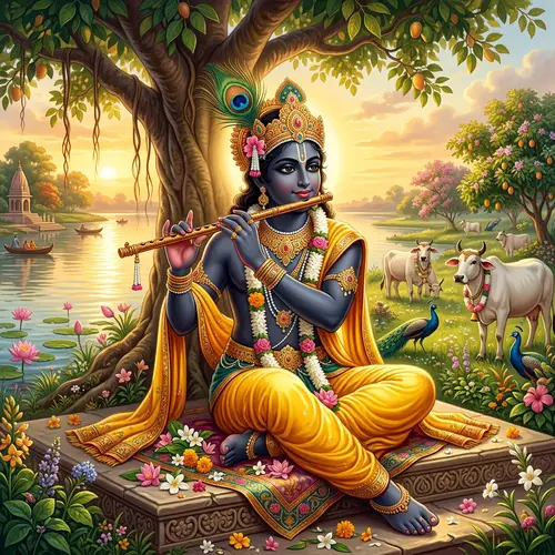 Shri Krishna HD Wallpapers | Divine Illustration