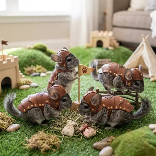 Weaponized Chinchillas: Playful Armor for Fluffy Creatures