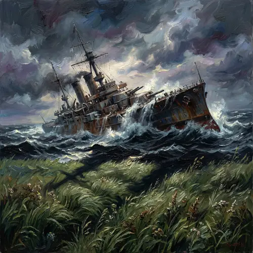 Epic Battleship Sinking Scene - Nature's Redemption