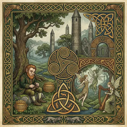 Traditional Celtic Art Illustration | Irish Culture Elements