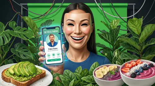 Deceptive Wellness Influencer Illustration