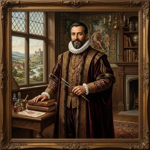 Historical Portrait of a Hispanic Descent Gentleman in Renaissance Attire