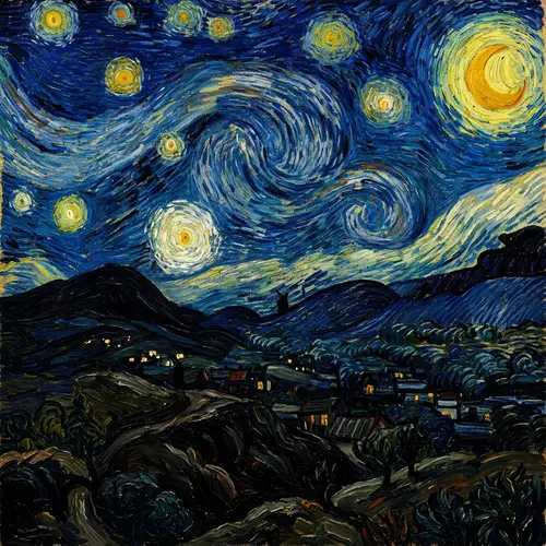 Beautiful Wicklow in Van Gogh Starry Night Style