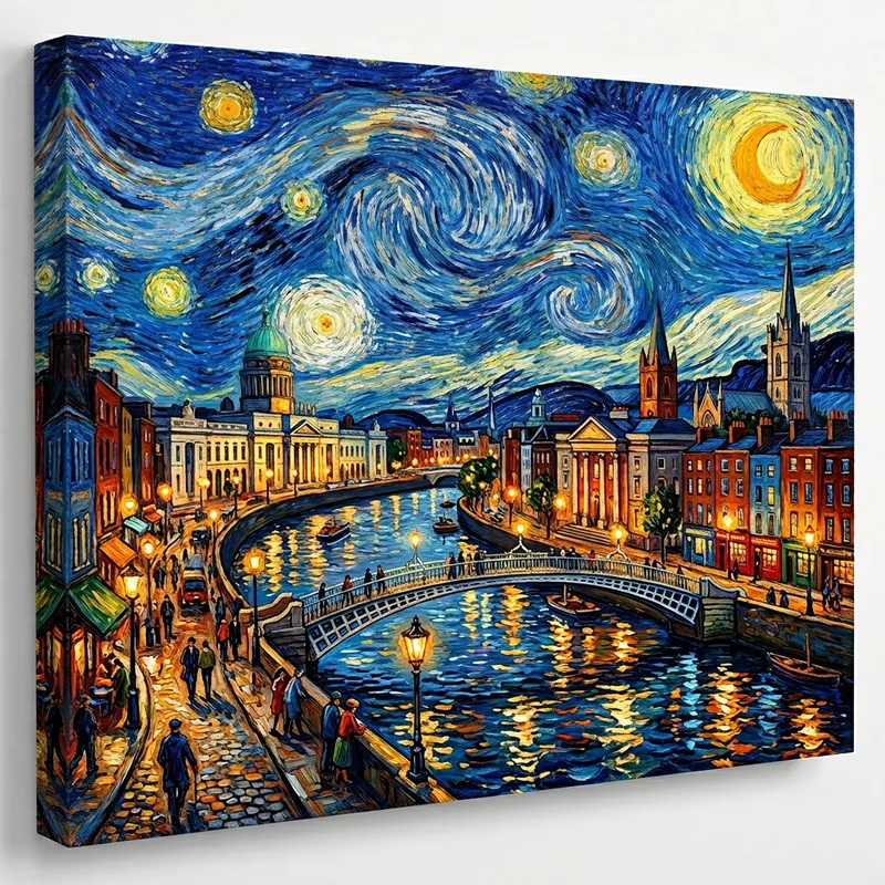 Dublin Night Sky: Van Gogh-Inspired Artwork Dublin Night Sky: Van Gogh-Inspired Artwork