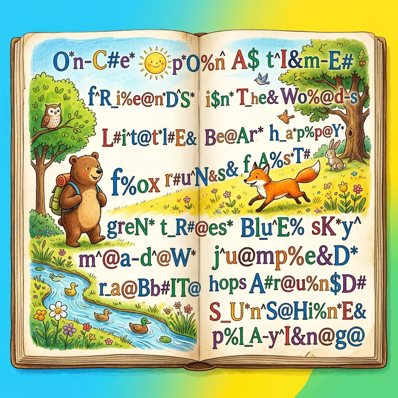 Vibrant Jumbled Words in Children's Storybook Vibrant Jumbled Words in Children's Storybook
