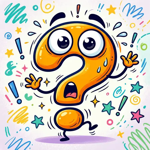 Vivid Cartoon Question Mark Illustration