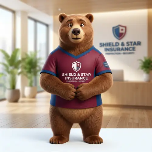 Friendly Bear Mascot for Insurance Companies