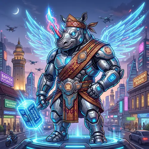 Futuristic One-Horned Rhinoceros Character Si Cula