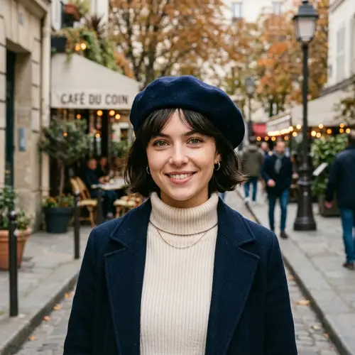 Stylish Bob Haircut with Beret Inspiration