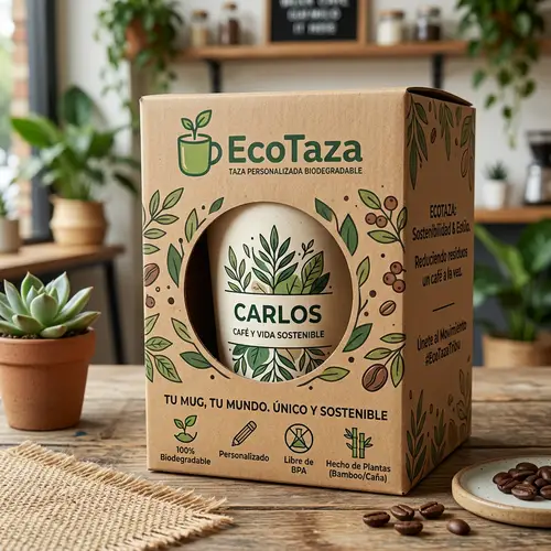 EcoTaza: Custom Eco-Friendly Mug Packaging Design