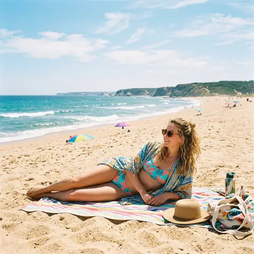 Colorful Beachwear: Vibrant Summer Landscape