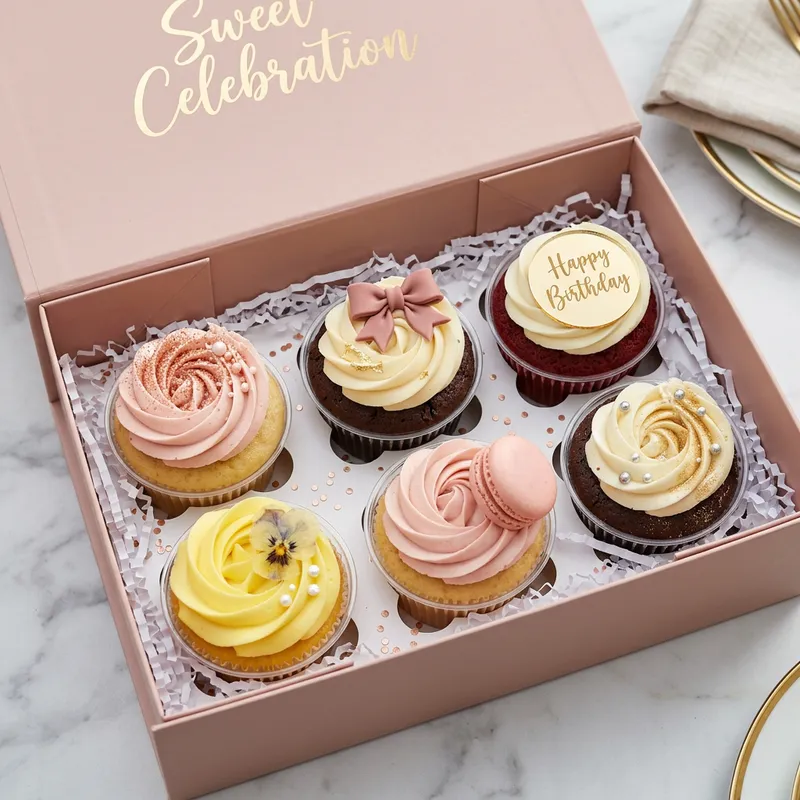 Glam Treat Box: Elegant Cupcake Presentation
